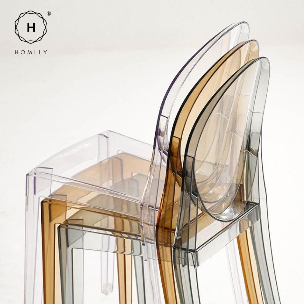 Homlly Chair Modern Acrylic Stacking Kitchen Dining Room Chair