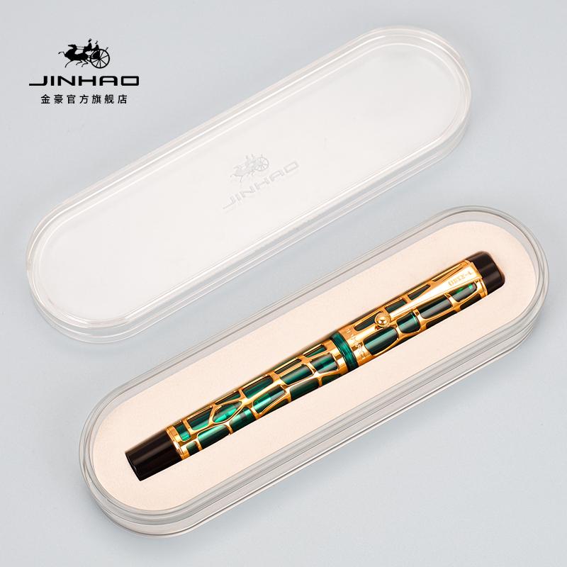 JINHAO 100 Centennial Resin Hollow Series Fountain Pen Golden Clip Business Office Gift Pen Stationery School Supplies PK 9019