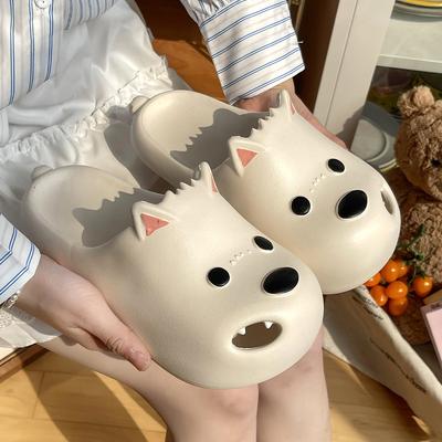 Fashion Summer Home Street Slippers For Women Men Cute Cartoon Dog Platform Shoes Soft EVA Slip-on Sandals Couples Indoor Beach Slides