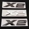 3D ABS Chrome Black Logo X2 Letters Sticker Badge Decals Car Rear Trunk Emblem For BMW X2 F39 U10 M35i 2024 2025 2019 Accessorie Uq2