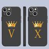 Crown Letters A B Phone Case For iPhone Samsung Galaxy Redmi Xiaomi Oppo OnePlus Note S A 7 8 9 10 11 12 13 14 20 21 22 23 53 54 Pro Max Plus Ultra