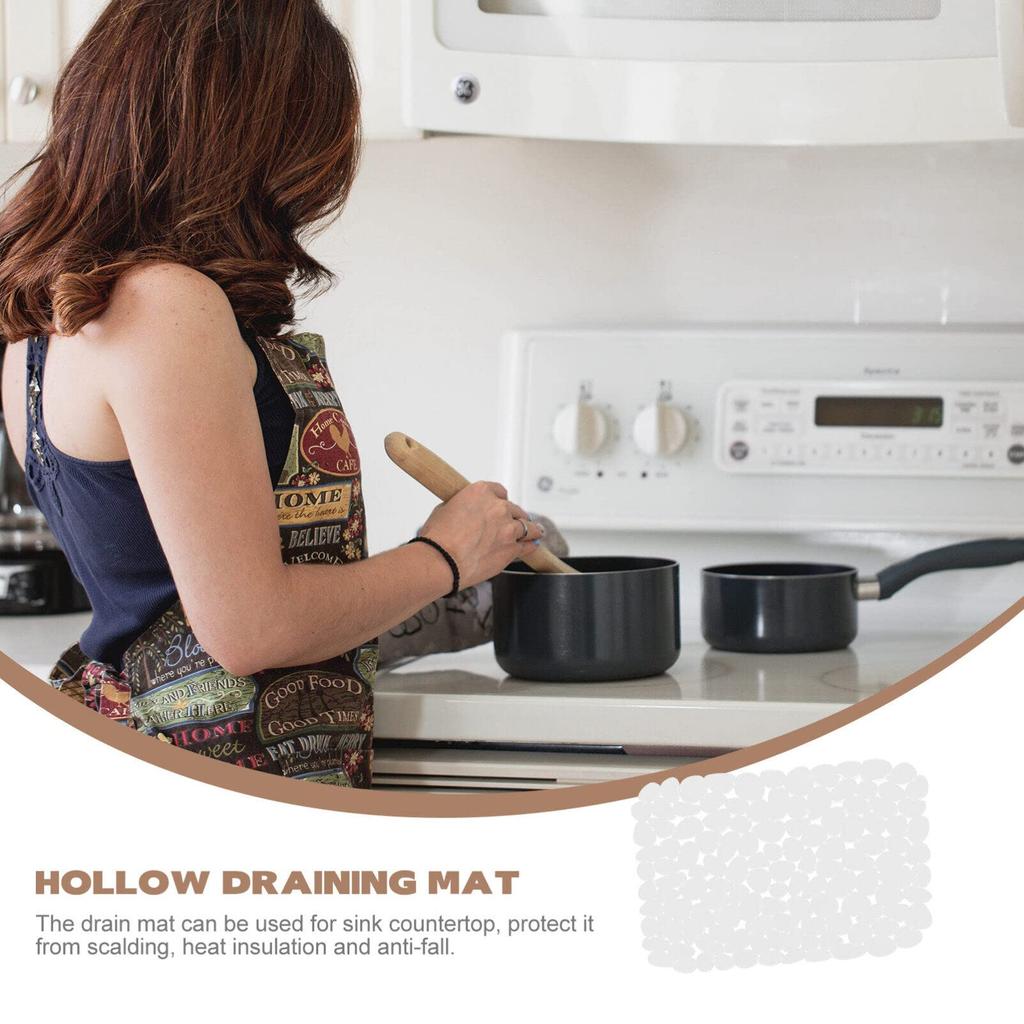 NUOLUX Sink Silicone Clear Insulation Protective Drying Protective Sink Drain Heat Kitchen Stain Protective Meal Food Heat Resistant Up To Mat, Mat,