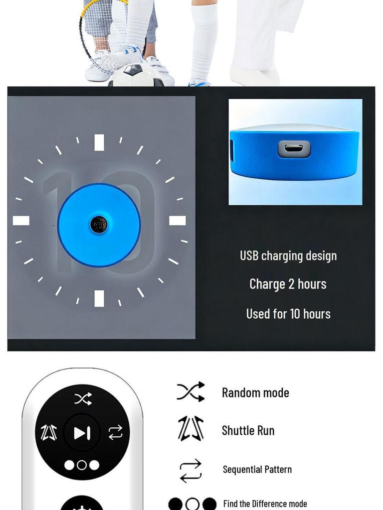 2025 Kids Speed Training Lights: Blue Remote Control Set for Football & Basketball - 6 Lights Version