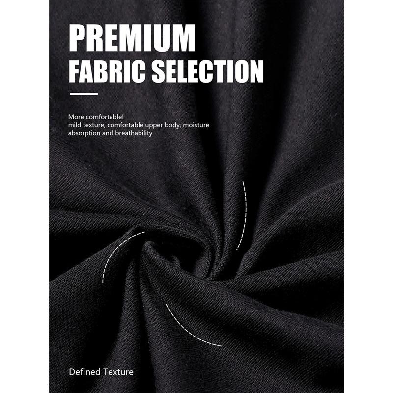 European sizes Men's Black T-Shirt with Russian Text Print  - Soft Stretch , Loose Fit Crewneck Streetwear Tee for Gym & Casual Wear
