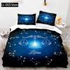 Constellation Duvet Cover Set Aries Galaxy Theme 2/3pcs Twin Bedding Set King Size Polyester Quilt Cover For Constellation Lover