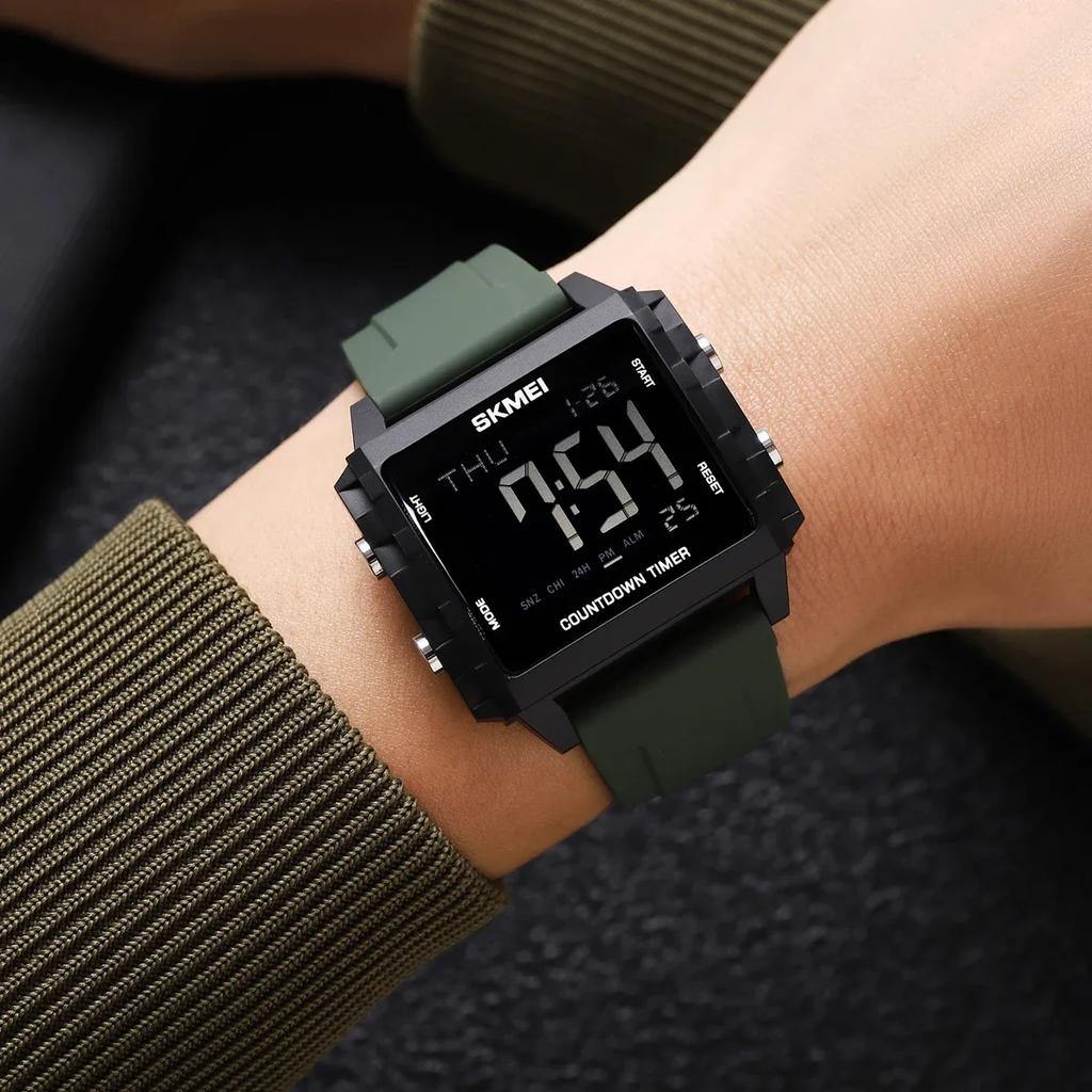 SKMEI 2320 Waterproof Stopwatch Countdown Wristwatch Clock Reloj Hombre Cool Digital Sport Watches for Men Women Students 5Bar