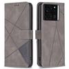 BINFEN COLOR For Xiaomi 14T Pro Phone Cases Wallet Stand Geometry Imprint Leather Cover