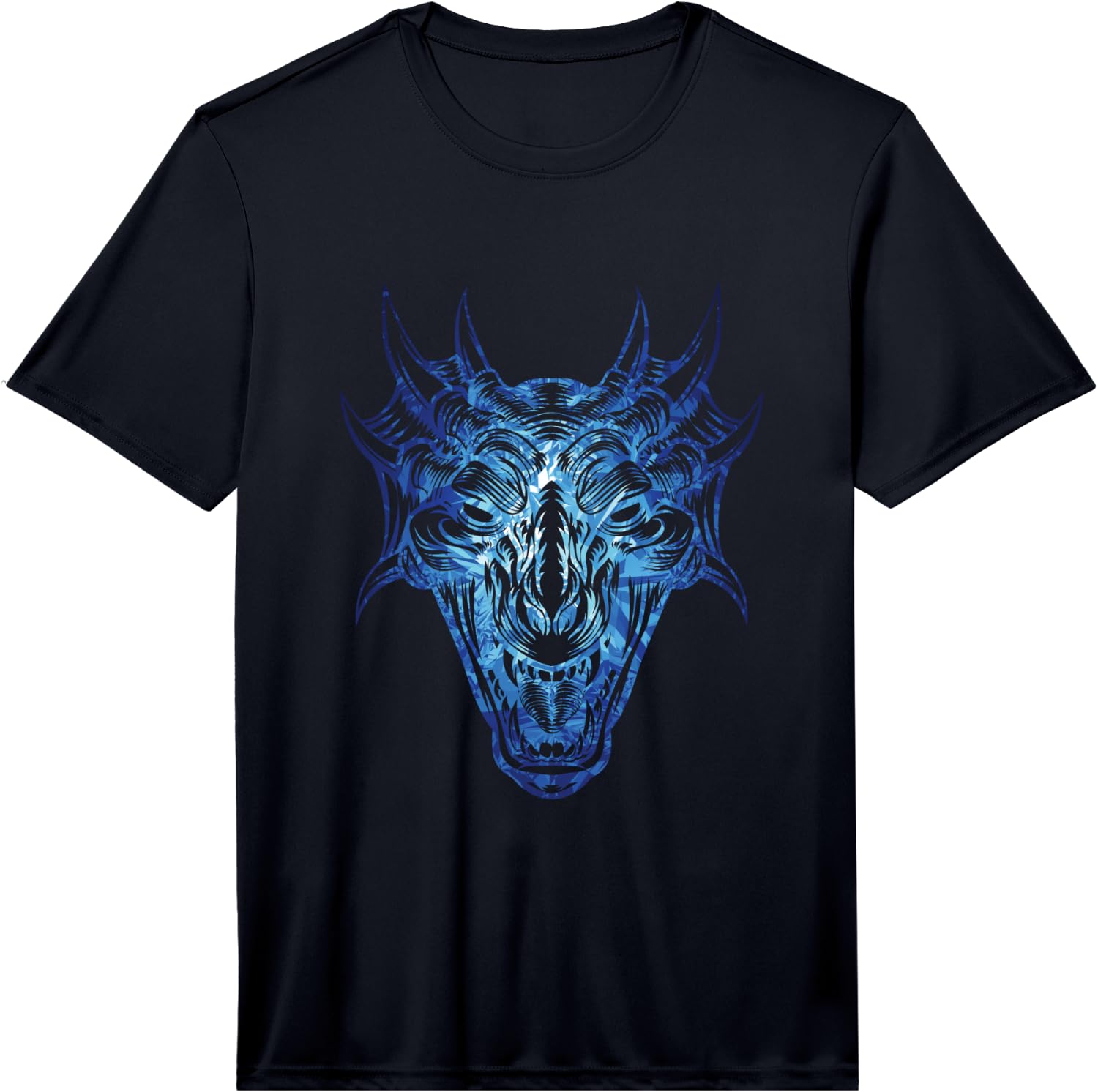 Blue Prismatic Dragon Head Dragon Fun Performance Unisex T-Shirt XXL