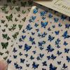 Blue Butterfly Glitter Nail Stickers - Cat Eye Fairy Design, Adhesive Back, Small Patterns