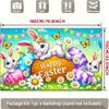 2D Easter Bunny & Colorful Eggs Backdrop Spring Holiday Party Decoration