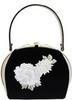 Ando Handbag with Peony and Chrysanthemum Suitable for Entrance and Suitable for Japanese and Western Wear JBC-7 Women's Embroidery, Black, Weddings,