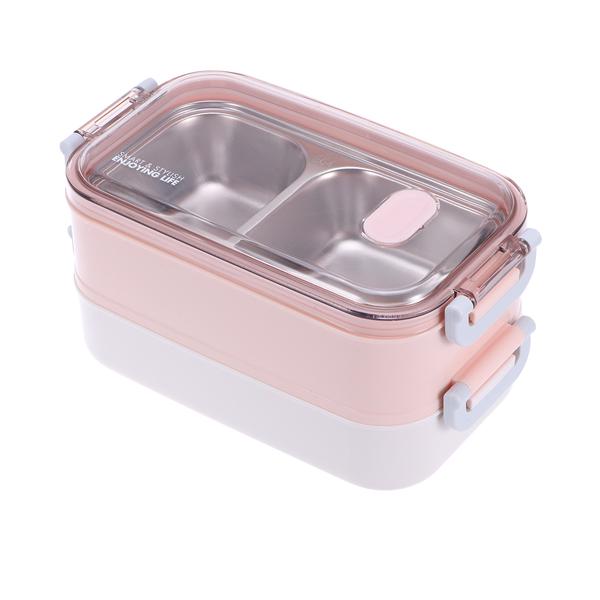 Buy 1600ML 304 Stainless Steel Lunch Box Double Layer Thermal Food ...