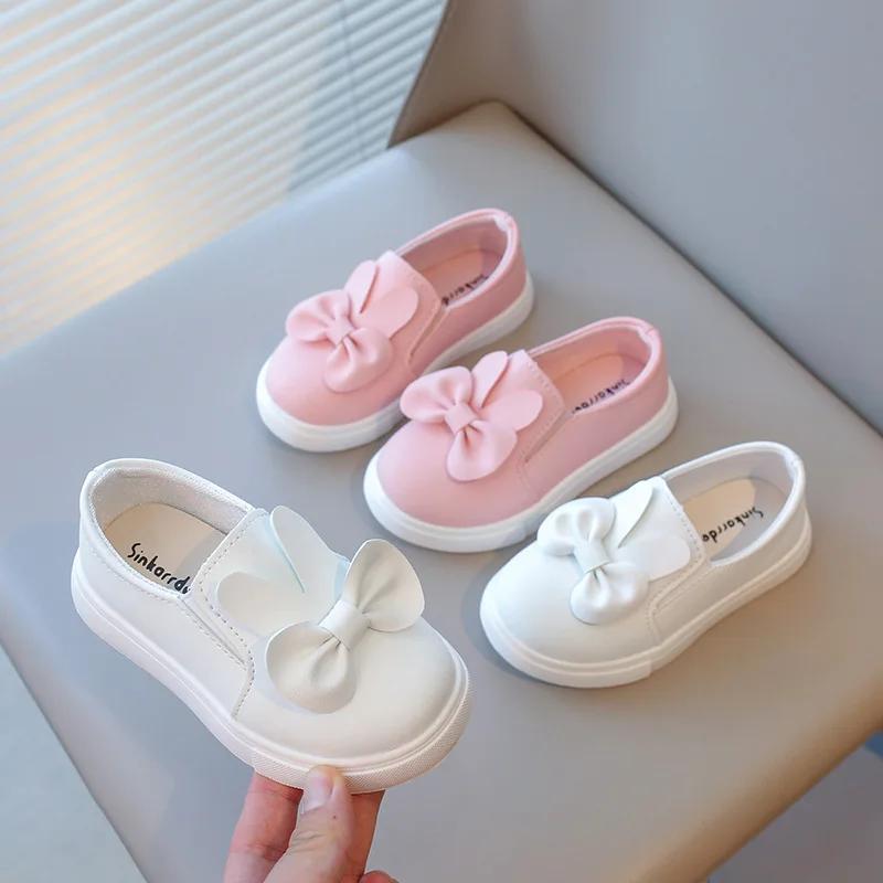 Spring Autumn Children Sneakers Kids Shoes Girls Bow-tie Rabbit Ears Outdoor Casual Shoes Girls Princess Chic Sport Shoes H09133