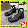 Fashion Fashion Design Sandals Women Thick Heel Casual Ladies Open Toe Shoes Sexy Party Sandal Ankle Strap 2025 Summer Mujer