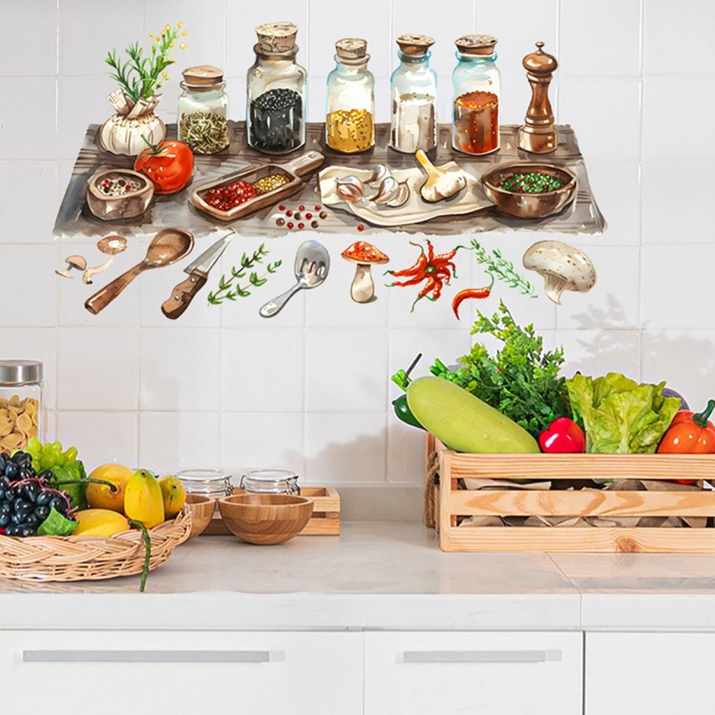 Adesivos de Parede Prateleira de Utensílios de Cozinha, Sacinora Porta-Tempero Cozinha Colorida