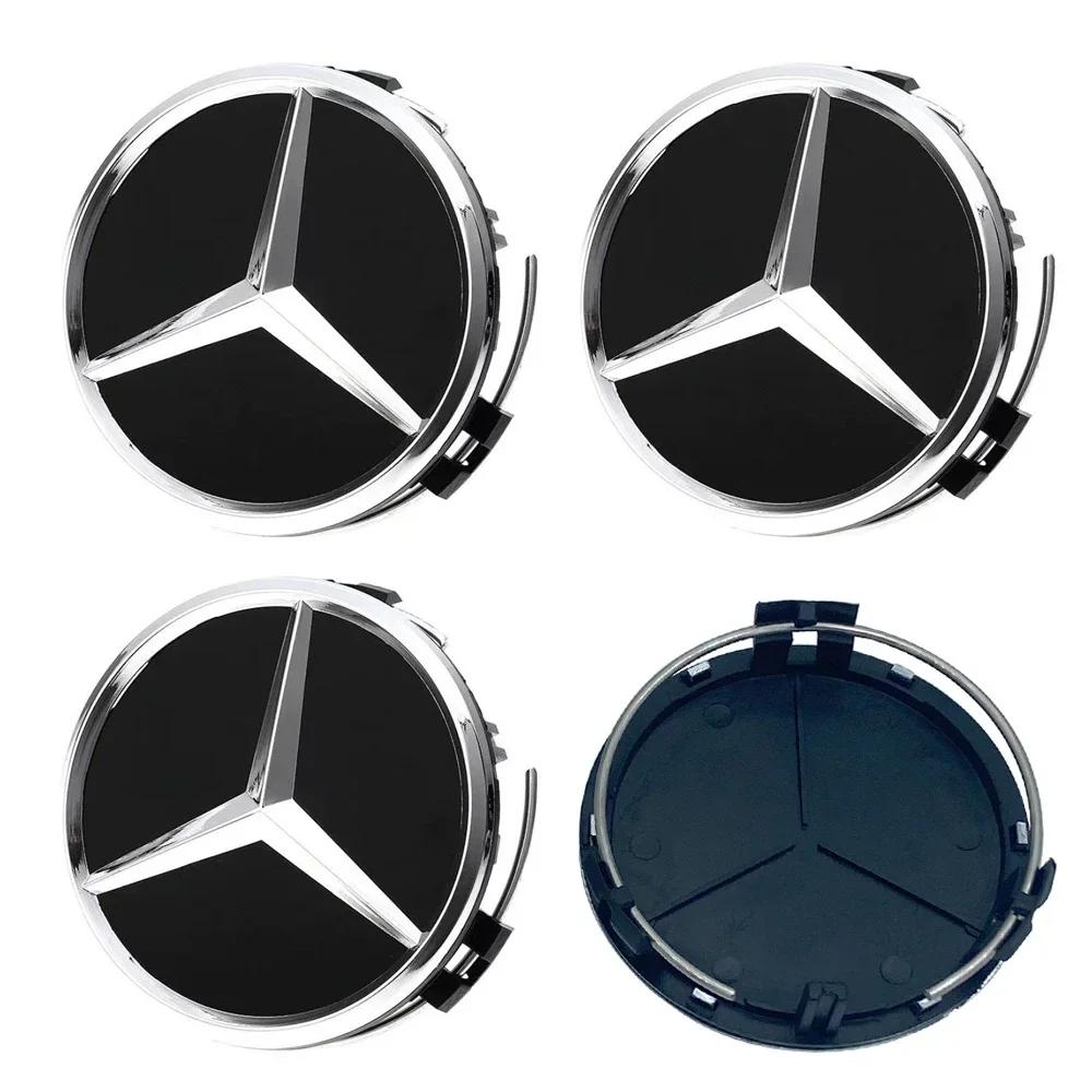 

Car Sticker Benz Hot 2026 New For Benz 4pcs 75mm Car Wheel Center Caps Rims Hub Caps For Mercedes Benz W204 205 A B C E S CLA CL
