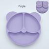 Silicone Bear Ears 3-Compartment Suction Plate for Kids