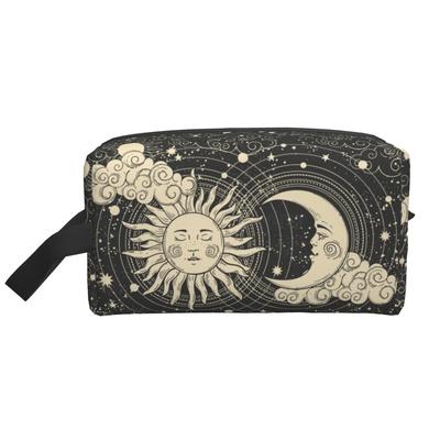 Tarot Sol Luna Brujo Astrología Viaje Neceser Bolsa Grande de Maquillaje Cosmético Bolsa para Mujeres Hombres Regalos Bolsas de Almacenamiento Impermeables