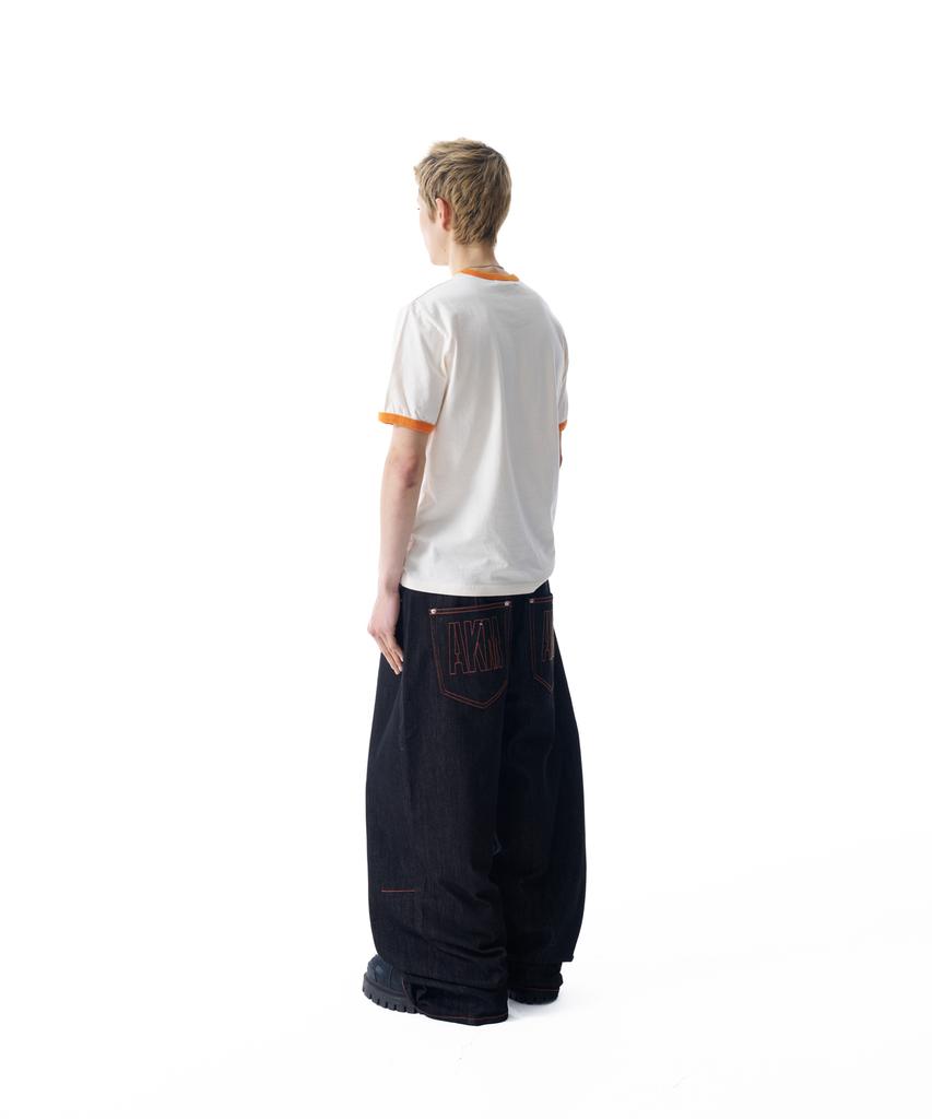 AAKAM Stitched Denim Pants (Black)