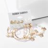 17KM Trendy Pearl Hoop Earrings for Women Fashion Gold Geometirc Circle Butterfly Earrings Brincos Gift Wedding Jewelry