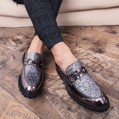 Nueva tendencia de zapatos casuales de cuero para hombre británicos para otoño de 2025, zapatos de trabajo de cuero brillante, zapatos de cuero de tallas grandes