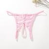 Sexy Lace Open Crotch Thong - Transparent Exotic Panties
