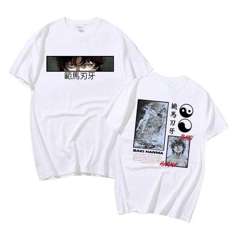 Anime Baki The Grappler Yujiro Hanma Graphic Tshirt Short Sleeve Unisexs Hip Hop Oversized T Shirt Streetwear Unisex Women Cotton Tees