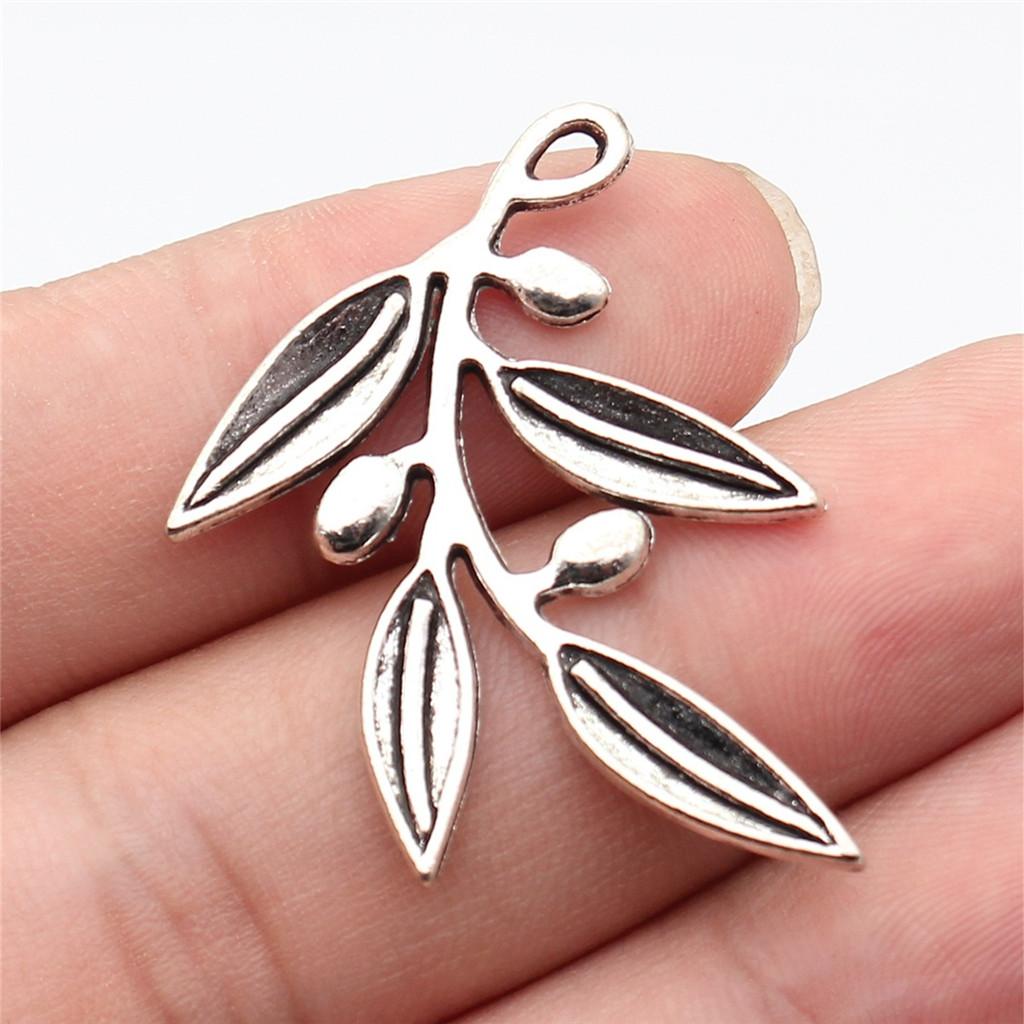 Foglie Grandi Dettagliate Fascino Botanico Bronzo Antico Lega di Zinco Materiali per la Creazione di Gioielli Stile Fabbricante di Gioielli Fascini Metallici