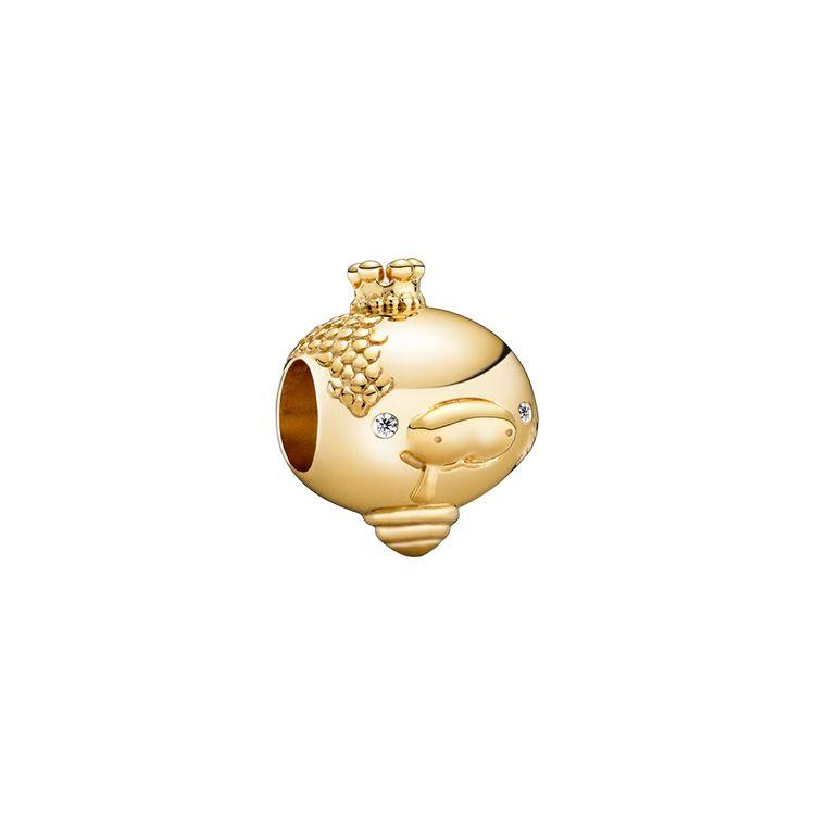 Pandora Moments Fashion Shiny Snake Charm Women Jewelry Gold 768589C01 Gold,F