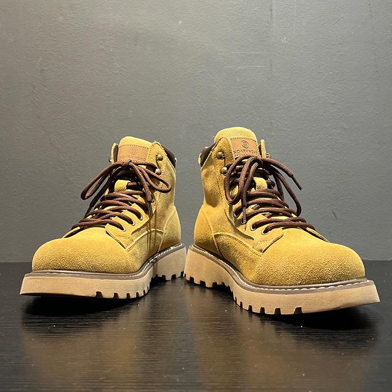 Rhubarb boots, new medium boots, thick-soled desert boots, retro British style men's autumn and winter versatile tooling boots 8236-W