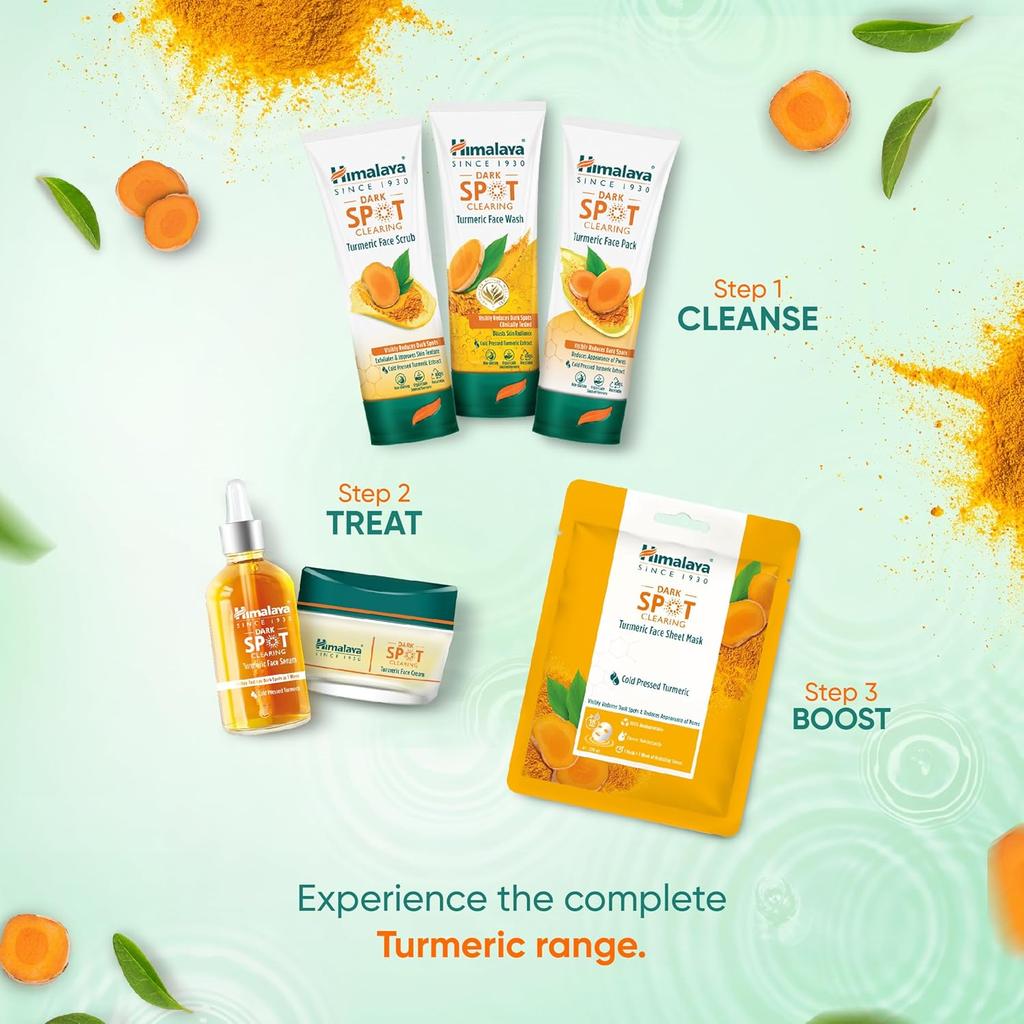 Himalaya Dark Spot Clearing Turmeric Face Pack 50G Reduce Dark Spots Boost Radiance Clear Glowing Skin