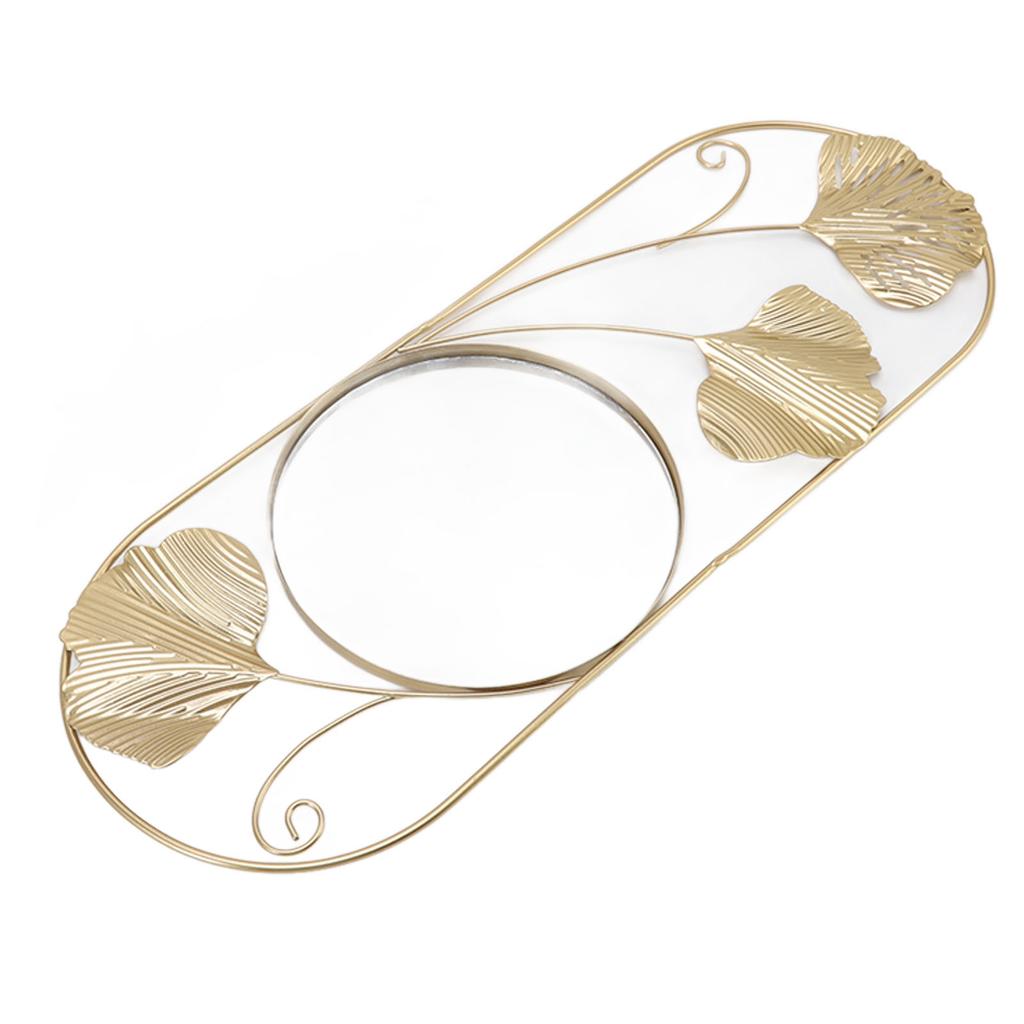 Metal Leaf Wall Mirror Fade Resistant Artistic Modern Decorative Mirror for Bedroom Living Room Office