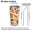 Car Tumbler 591ml Autumn Maple Leaf Elements Straw Cup Metal Drink Mug Straight Tumbler Tumbler With Lid Portable Tumbler