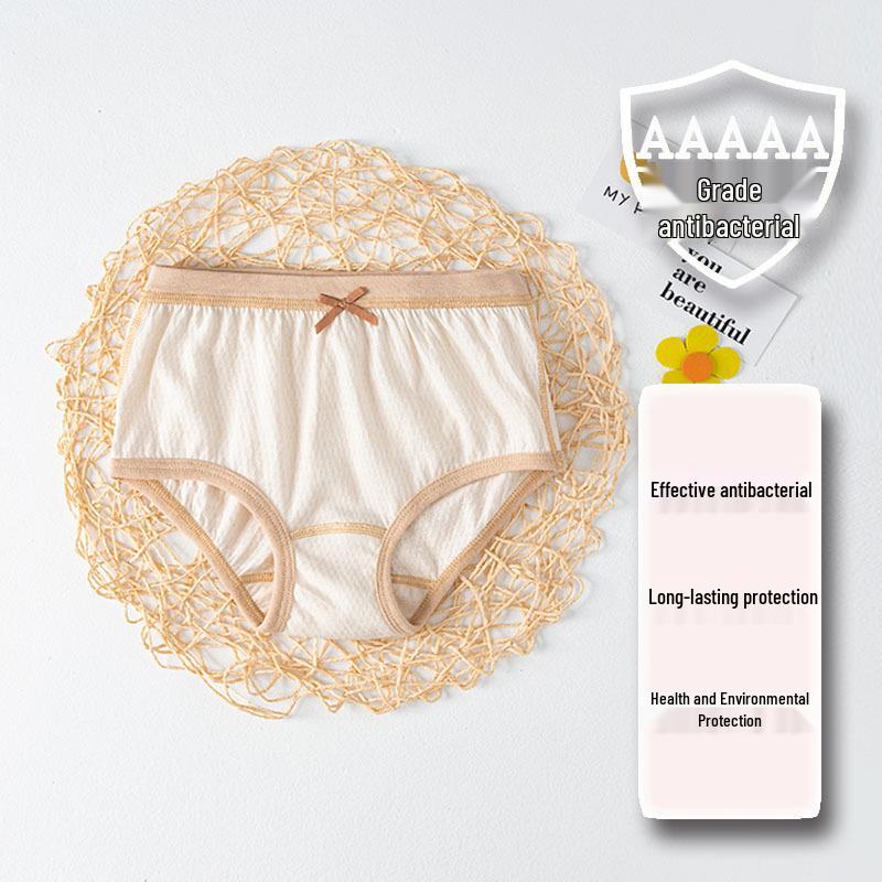 100% Natural Cotton Seamless Girls Briefs - Thin, Antibacterial, Sports Style 130cm