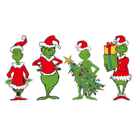 

4Pcs/Set Christmas Green Elf Garden Stake Decoration Weather-proof Indoor Outdoor Yard Lawn Patio Pathway Green-haired Elf Sign Stake Ornament 1 Set