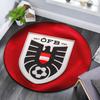 Österreich Fußball Runder Teppich, Rutschfest Waschbar Kreisförmiger Teppich für Wohnzimmer Schlafzimmer Spielzimmer, Sportfan Dekor, Feiertags Geburtstagsgeschenk