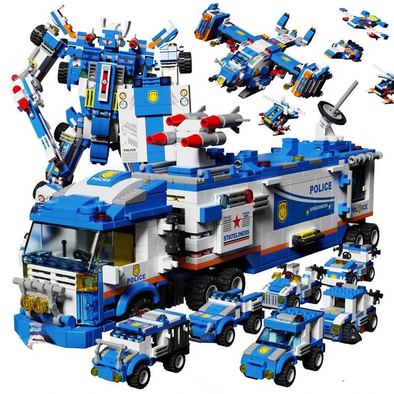 High-Standard 848Pcs City-District High-Standard Patrol High-Standard Police First-Class Command Lorrys First-Class Construction Premium-Quality