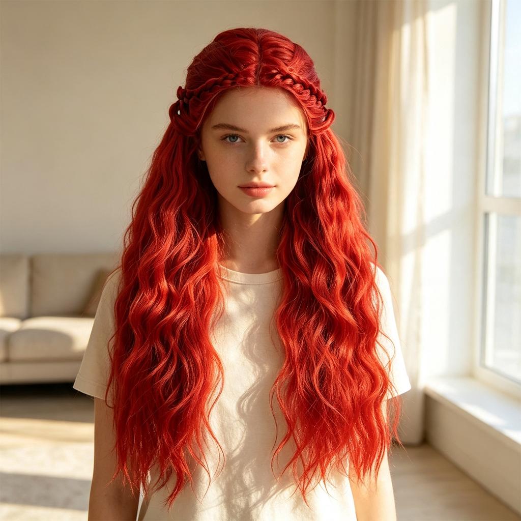 Long Red Wig for Women Cosplay and Party Costume