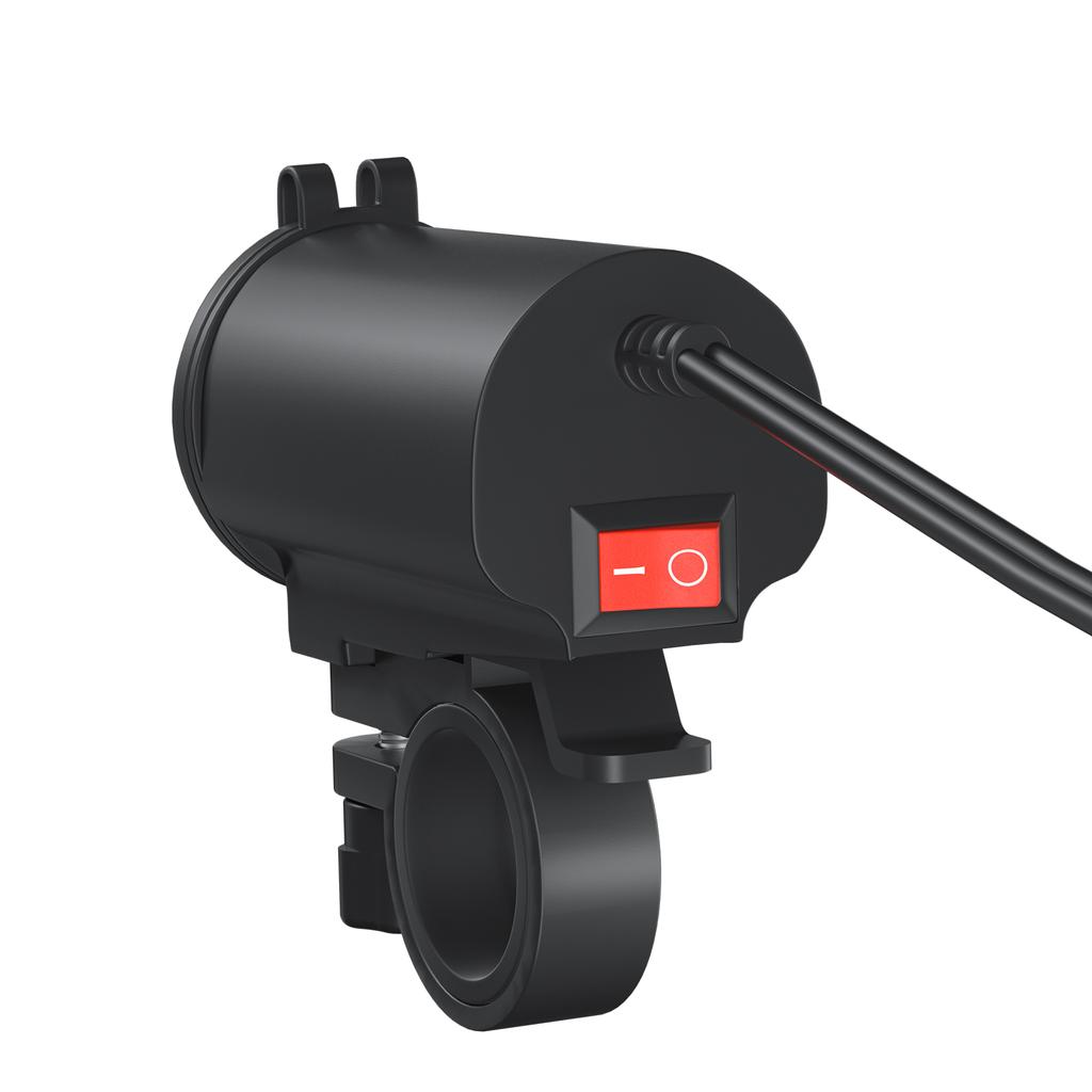 Motorcycle Dual USB Charger Waterproof Cell 4.2A Quick Charger Autocycle USB Socket With Voltmeter Accessories Dual Aperture