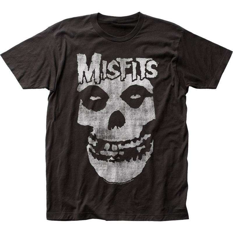 Misfits Distressed Skull Unisex T-Shirt Music Classic Concert Rock Band Tee Black S