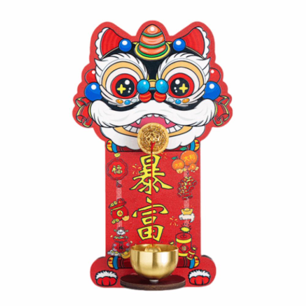 Magnetische Saugkraft Cartoon Löwe Türklingel Dopamin Chinesisches Neujahrsornament Festivalfeier