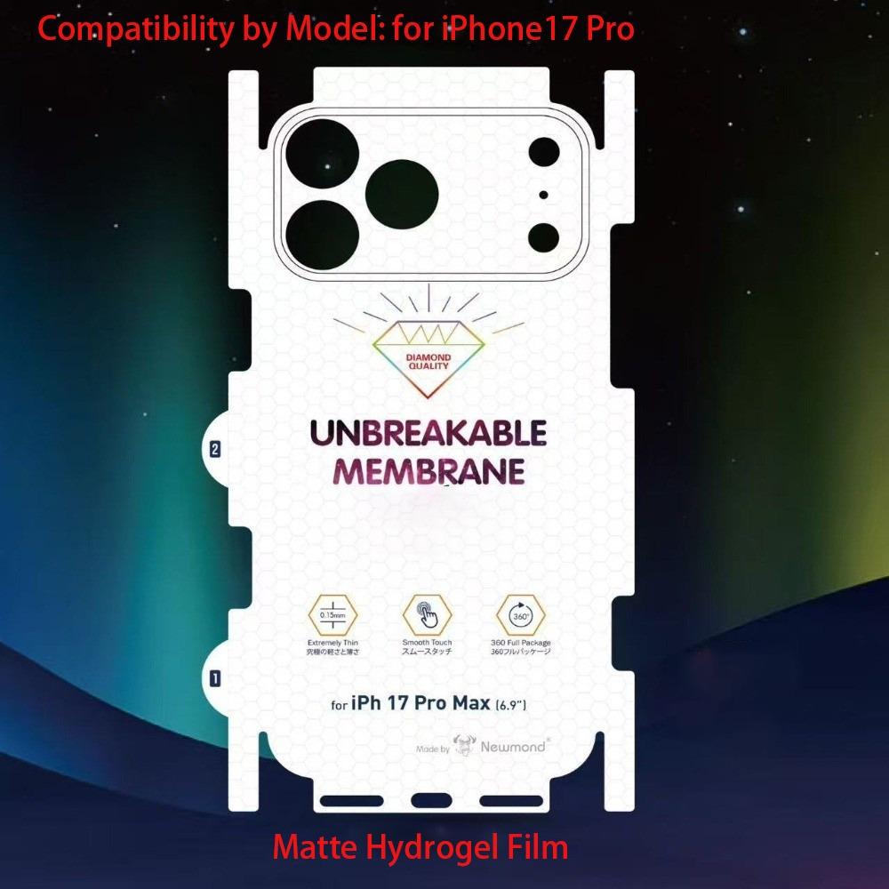 

HD Clear Back Screen Protector Soft TPU Anti-Shatter Hydrogel Film Anti-scratch Matte Film for iPhone 17Pro/17 Pro Max