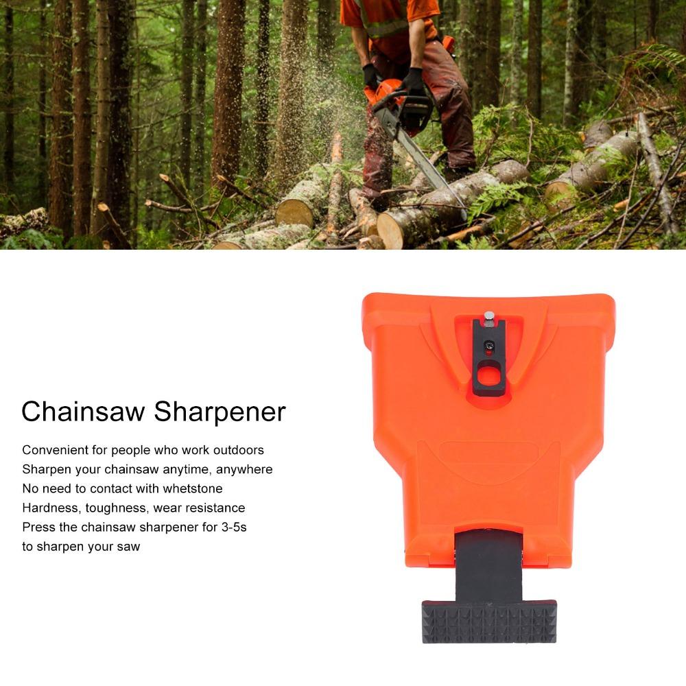 Plastic Chainsaw Sharpening Tool Orange Chain Saw Teeth Sharpener Portable Grinding Stone