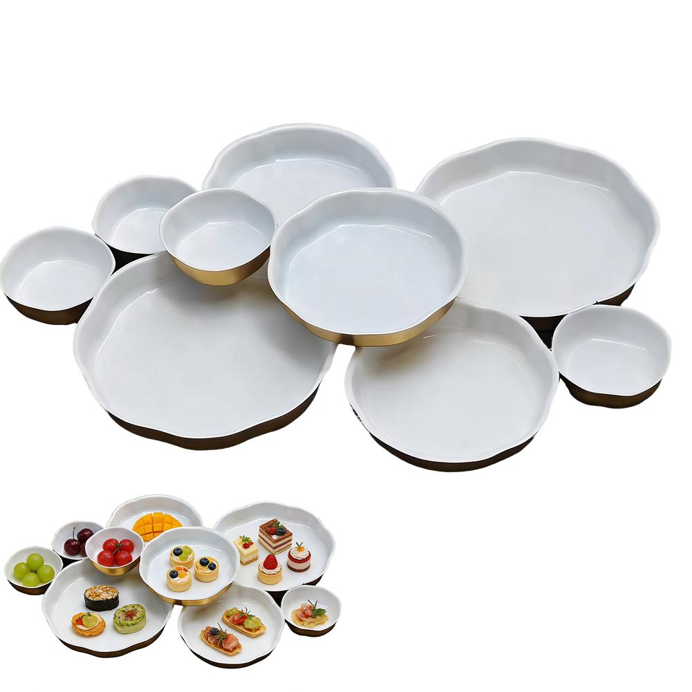 

Nine-Grid Dessert Decorative Plate Serving Snack Tray Bowl Harcuterie Tray Home Decoration Serving Bowls Cluster Accent Bowls