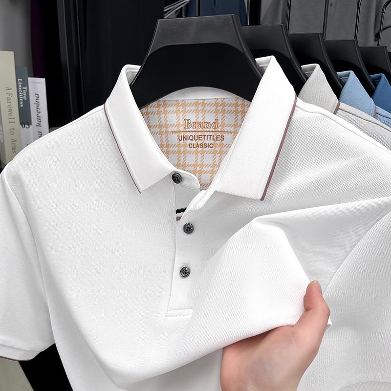 Original Design Men's Polo Shirt Lapel Short Sleeve T-Shirt Summer Solid Color Simplicity Breathable Office Casual Menswear