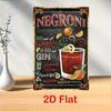 Metal Wall Art, Negroni Recipe Print, Orange Citrus Retro, Bar Pub Decor