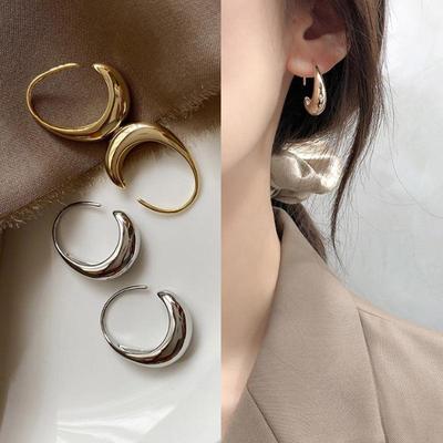 Chic C-Shaped Earrings: European & American Style, Fashionable & Elegant for Women