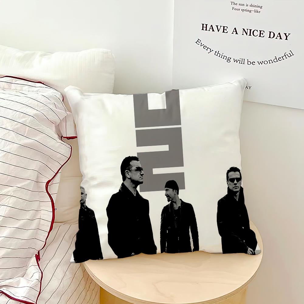 Rock U-U2 Band Music Pillow Case Sofa Living Room Bedroom Headboard Backrest Cushion Square Cushion Nap Time