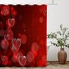 1 Pc Pink,Romantic Love Pattern Shower Curtain Printing Fabric Valentine'S Day Love Home Decoration Bathroom Curtain With Hooks