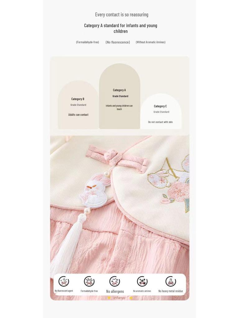 Autumn-Spring National Style Baby Romper for Girls - 1-Year-Old Outfit